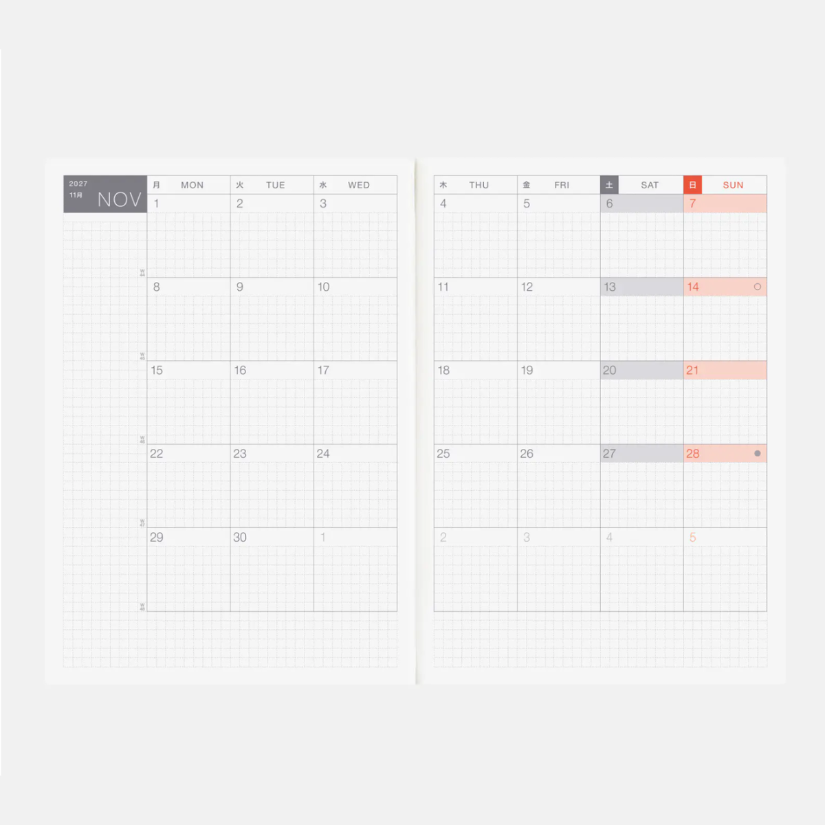 Hobonichi Techo 2027 English Cousin Book A5 size PRE-ORDER