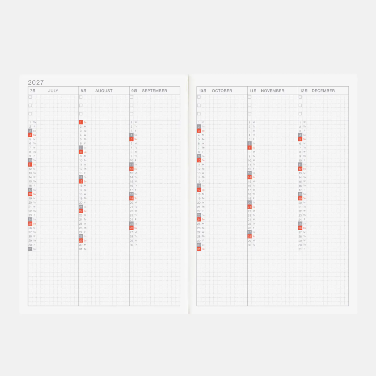 Hobonichi Techo 2027 English Cousin Book A5 size PRE-ORDER