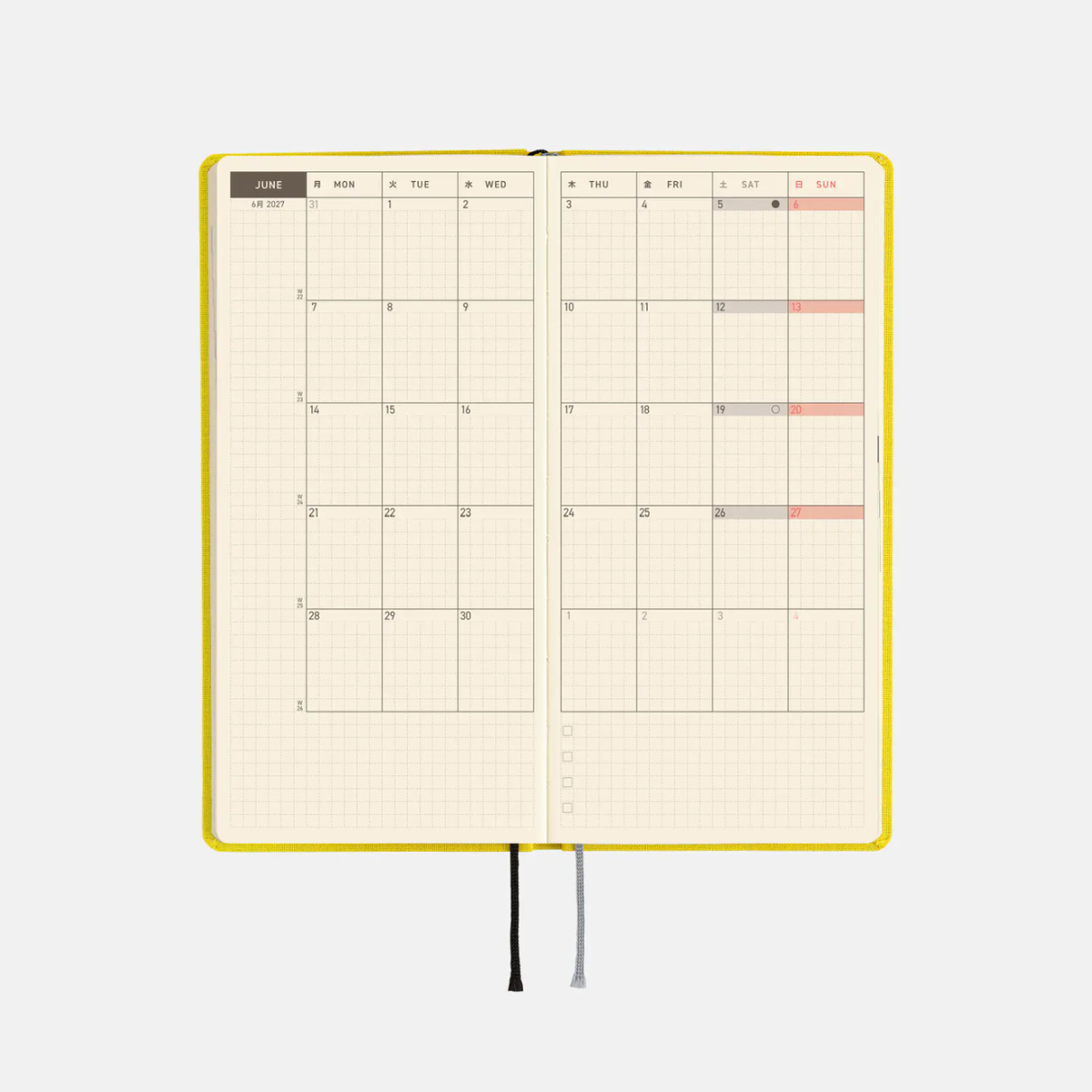 Hobonichi Weeks MEGA - Colors: Canaria Yellow (English)