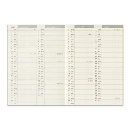 TRAVELER'S Notebook Passport Size Refill 2027 Weekly