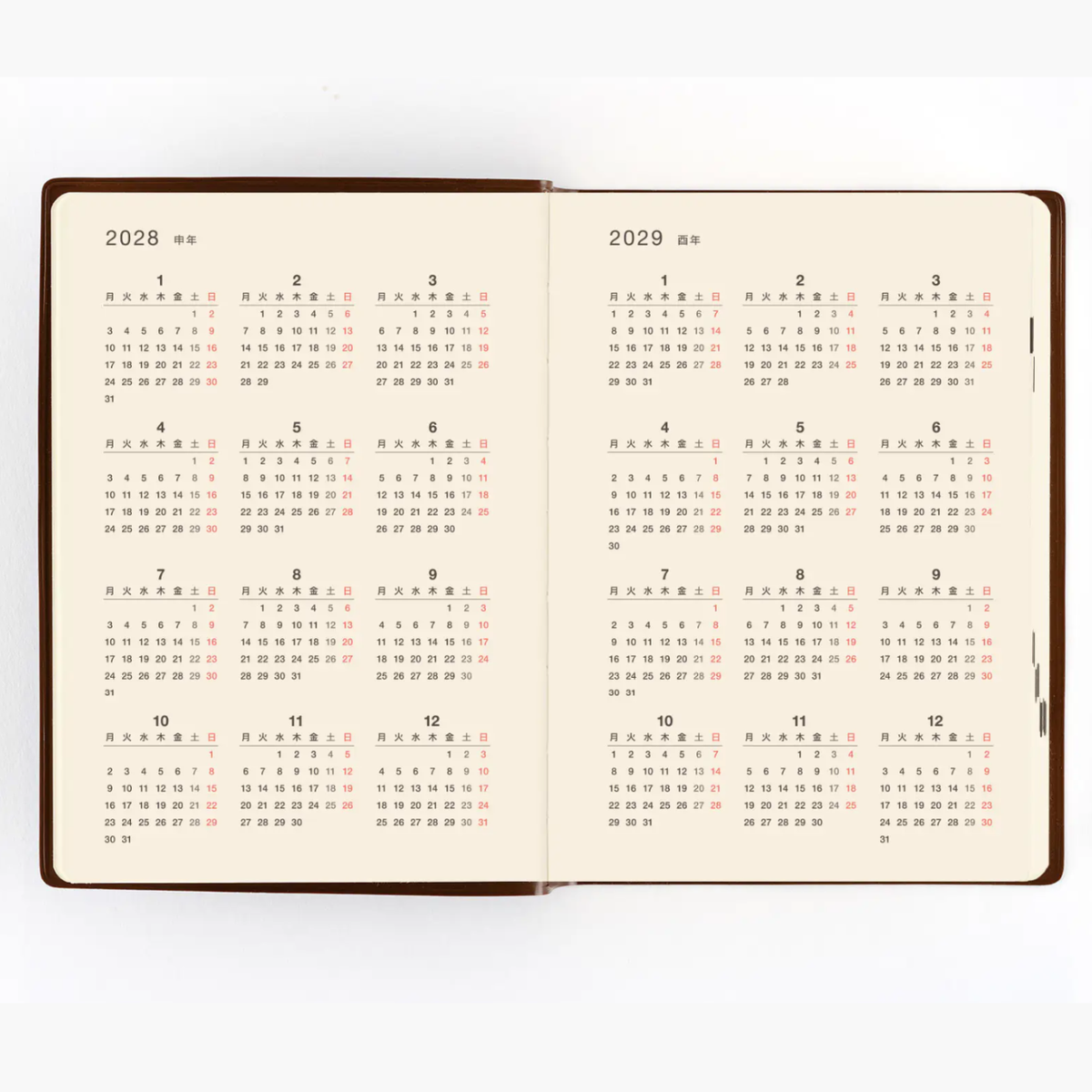 Hobonichi 5-Year Techo Japanese Book (2027-2031) A6 Size