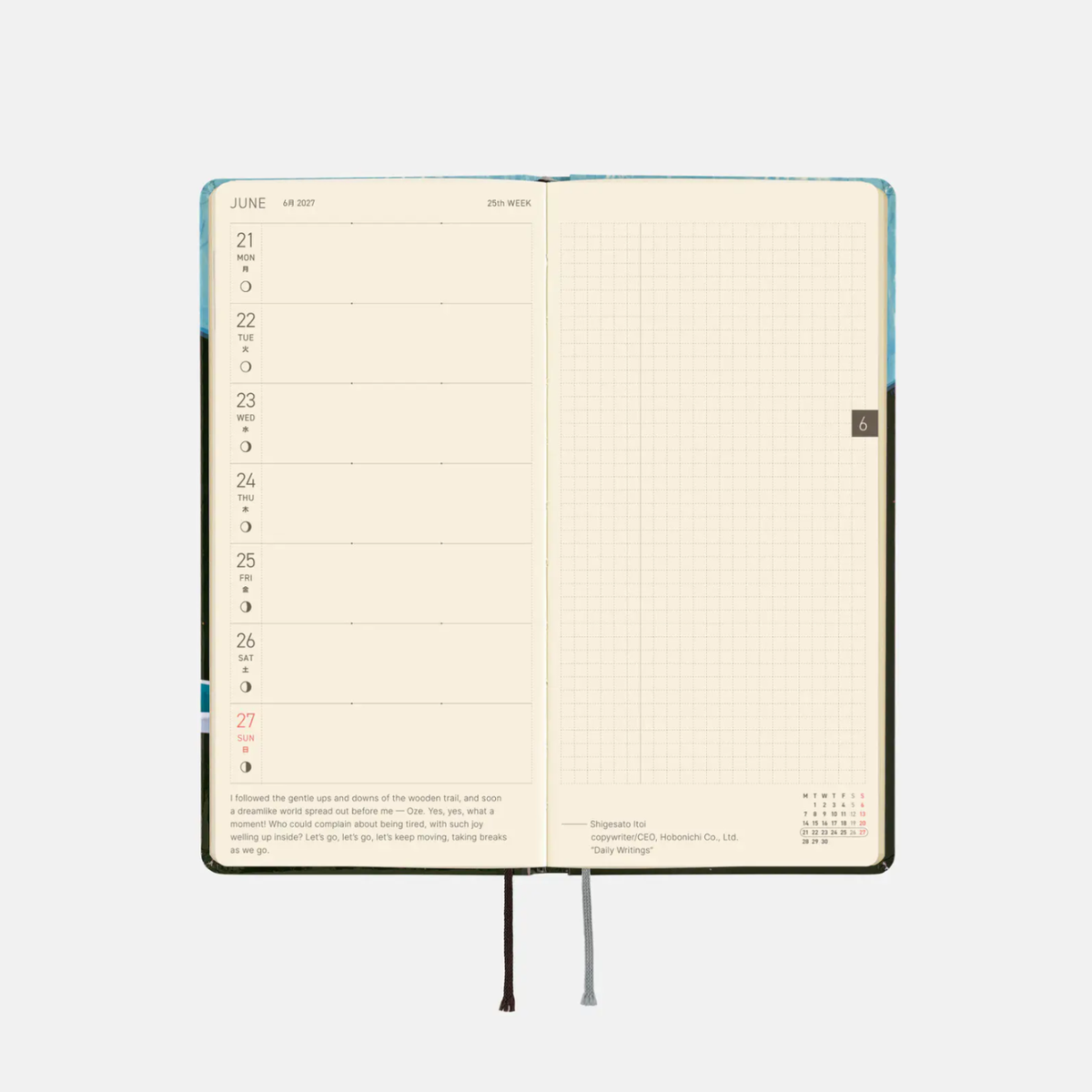 Hobonichi Hiroko Kubota: Meteor Shower in the Light Blue Forest Weeks (English)