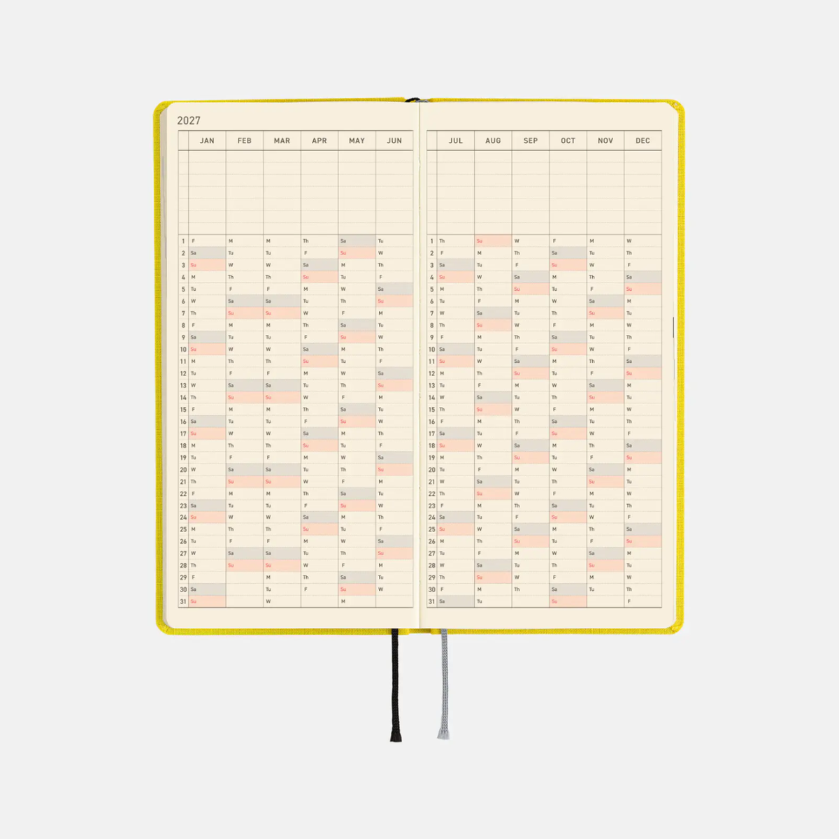 Hobonichi Weeks MEGA - Colors: Canaria Yellow (English)