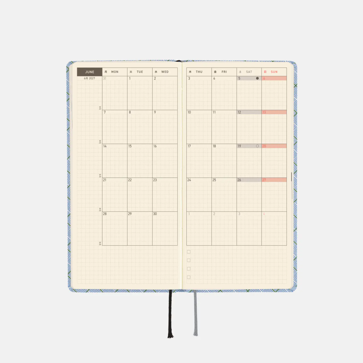 Hobonichi Weeks - Shirt Fabric: Graph Plaid (English)
