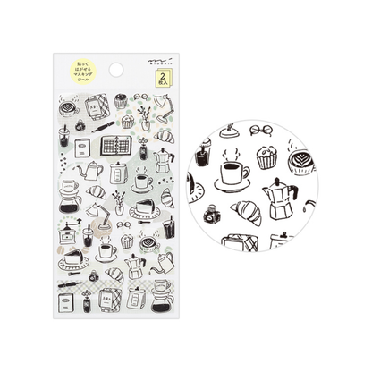 Midori Monotone Cafe Sticker Sheet