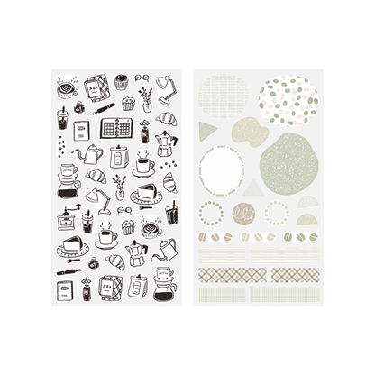 Midori Monotone Cafe Sticker Sheet