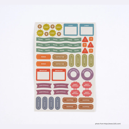 Hobonichi Tsuki no Iro Sticker Set (Schedule)