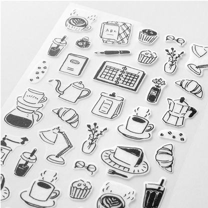 Midori Monotone Cafe Sticker Sheet