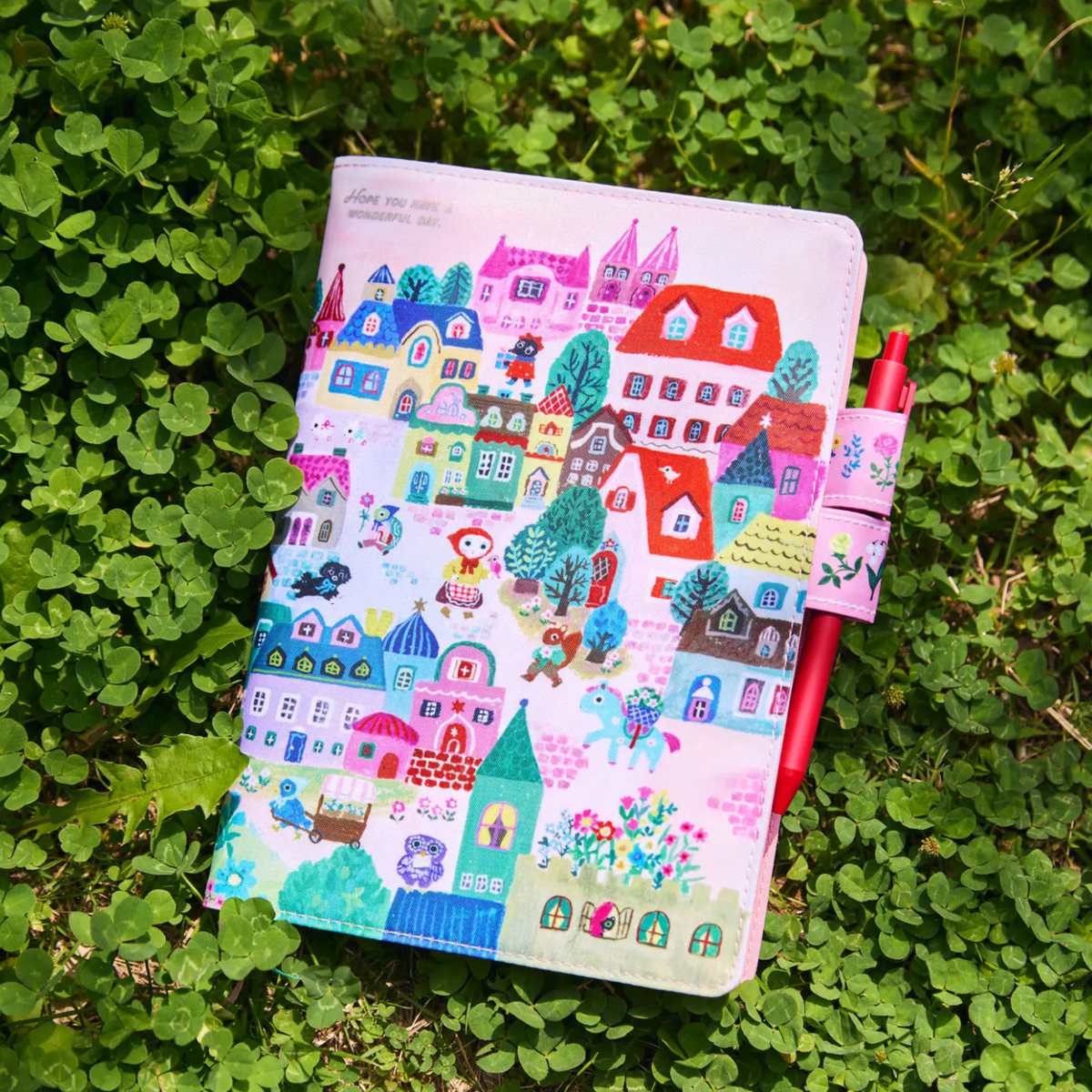 Hobonichi Yumi Kitagishi: White Cat Village A5 Cousin Size Cover