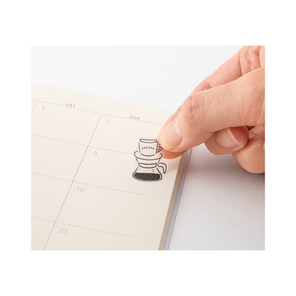 Midori Monotone Cafe Sticker Sheet