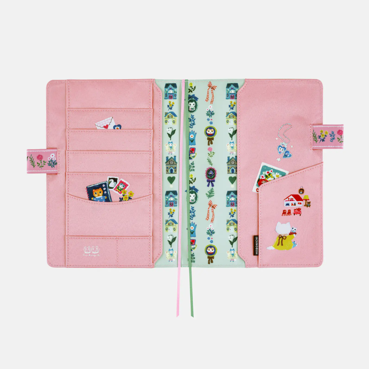 Hobonichi Yumi Kitagishi: White Cat Village A5 Cousin Size Cover