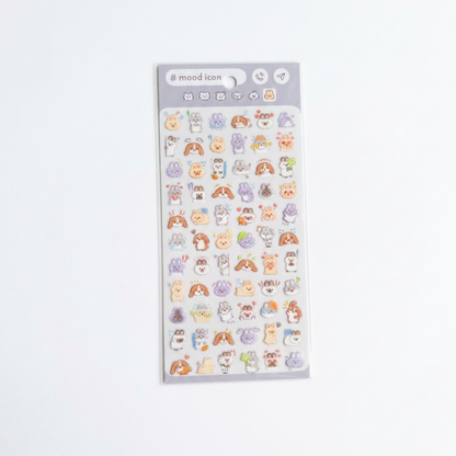 Mind Wave Seal Mood Icon Sticker Sheet