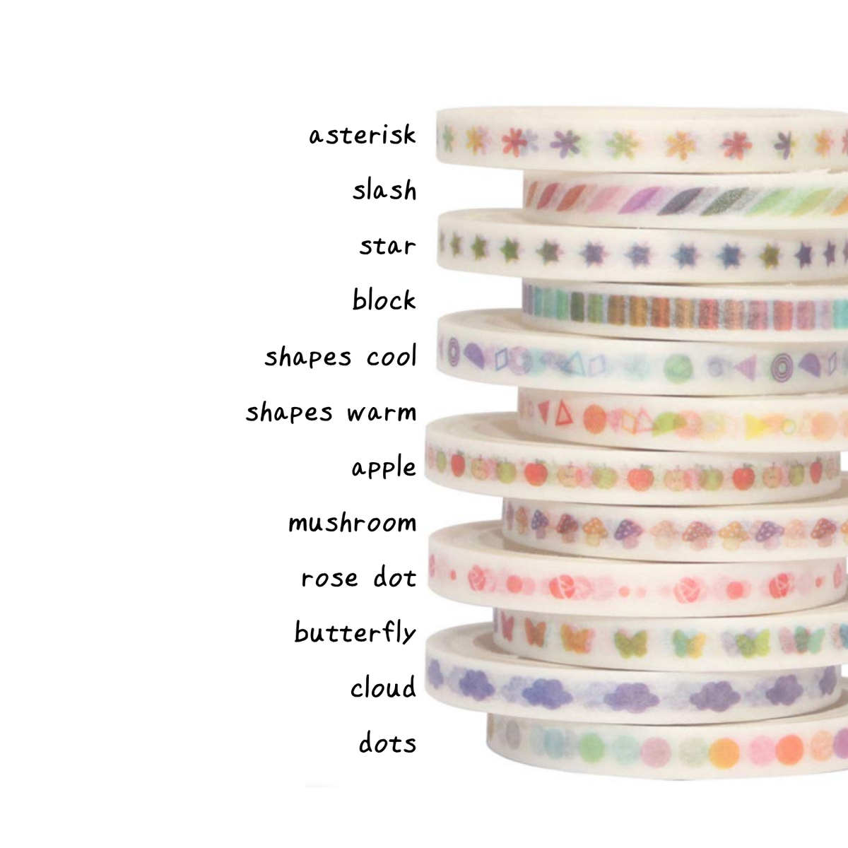 Yubbaex Basic Patterns Washi Tape